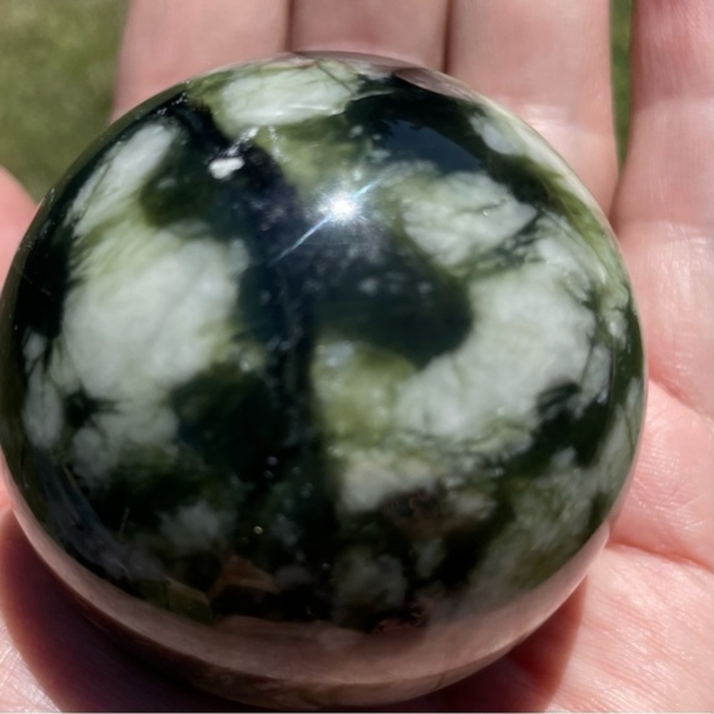 Amazing Moss Agate with Quartz Crystal Inclusions